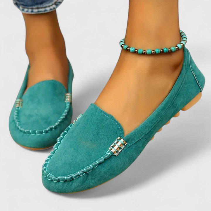 Women's Moc-Toe Loafers with Metal Hardware