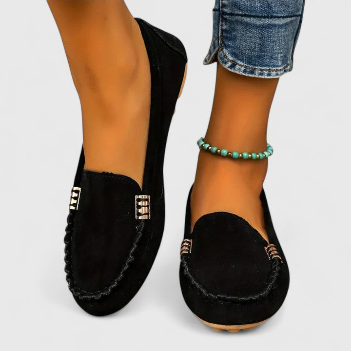 Women's Moc-Toe Loafers with Metal Hardware