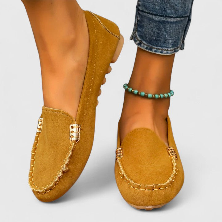 Women's Moc-Toe Loafers with Metal Hardware