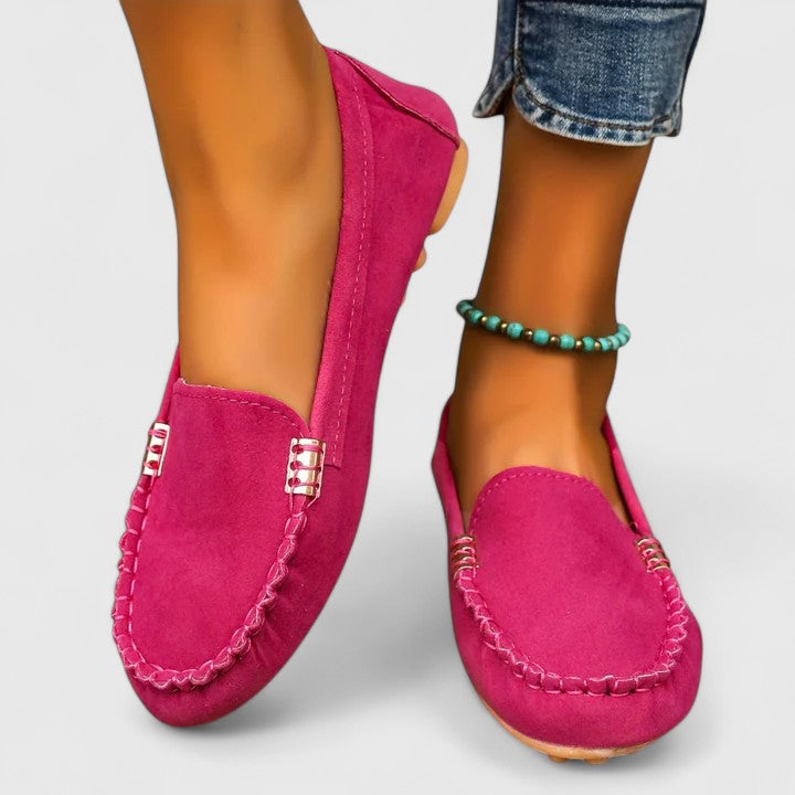 Women's Moc-Toe Loafers with Metal Hardware