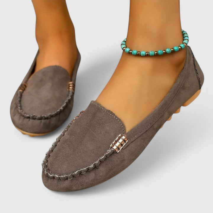Women's Moc-Toe Loafers with Metal Hardware