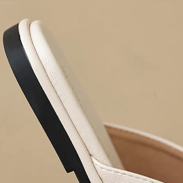 Women's Open Toe Crossover Strap Flat Sandals with Side Buckle
