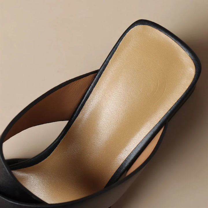 Women's Open Toe Wide Strap Block Heel Sandals