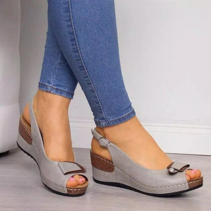 Women's Peep-Toe Wedge Slingback Sandals