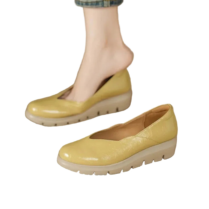 Women's Round Toe Slip-On Platform Flat