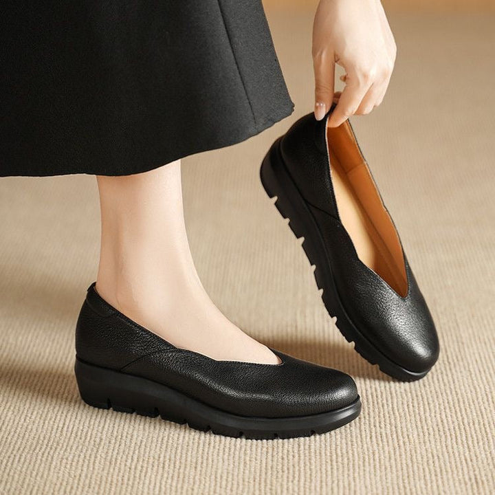 Women's Round Toe Slip-On Platform Flat