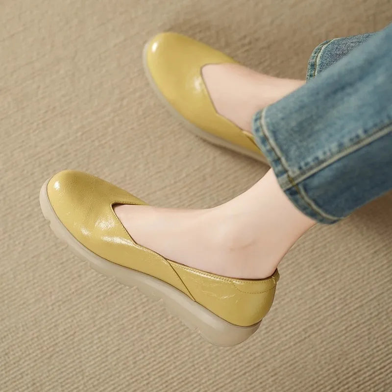 Women's Round Toe Slip-On Platform Flat