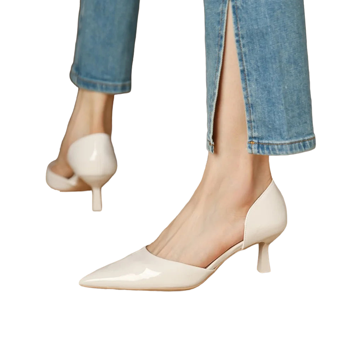 Women's Slip-On Pointed Toe Kitten Heel Pumps