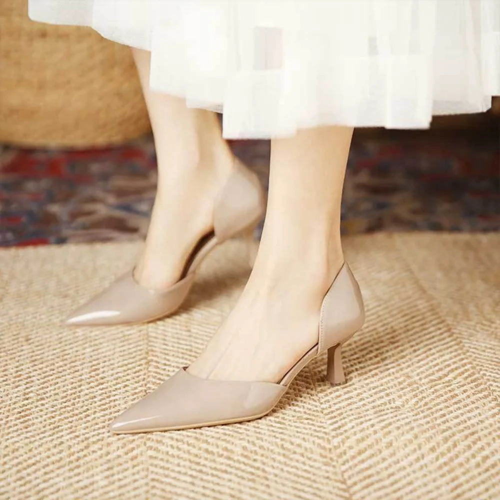 Women's Slip-On Pointed Toe Kitten Heel Pumps