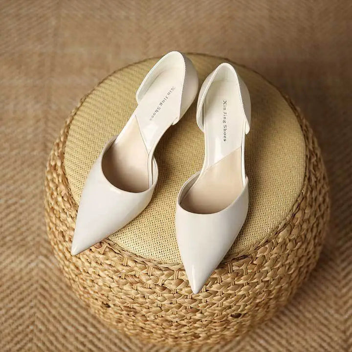 Women's Slip-On Pointed Toe Kitten Heel Pumps