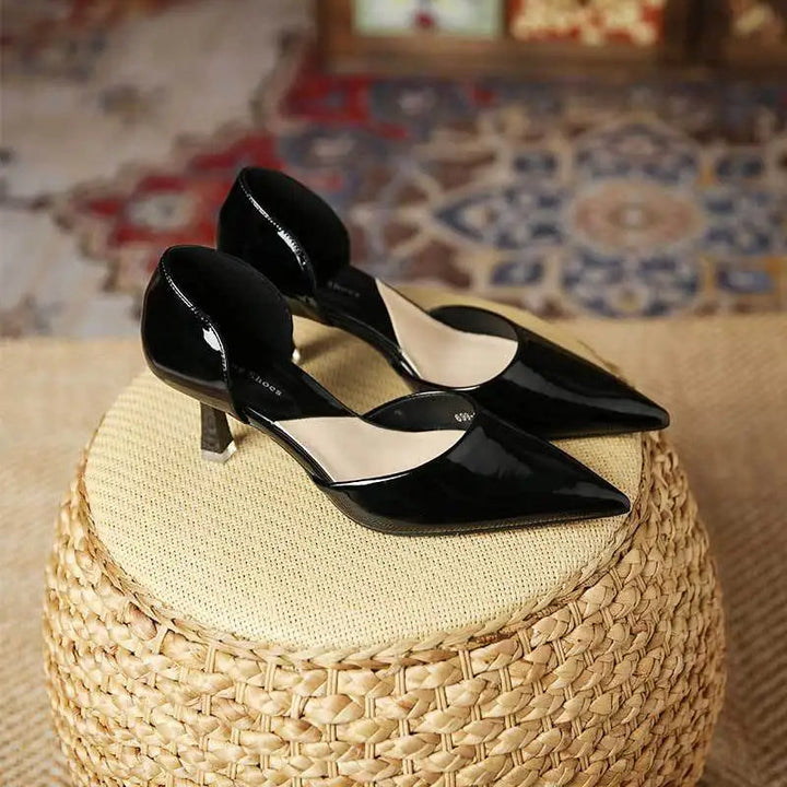 Women's Slip-On Pointed Toe Kitten Heel Pumps