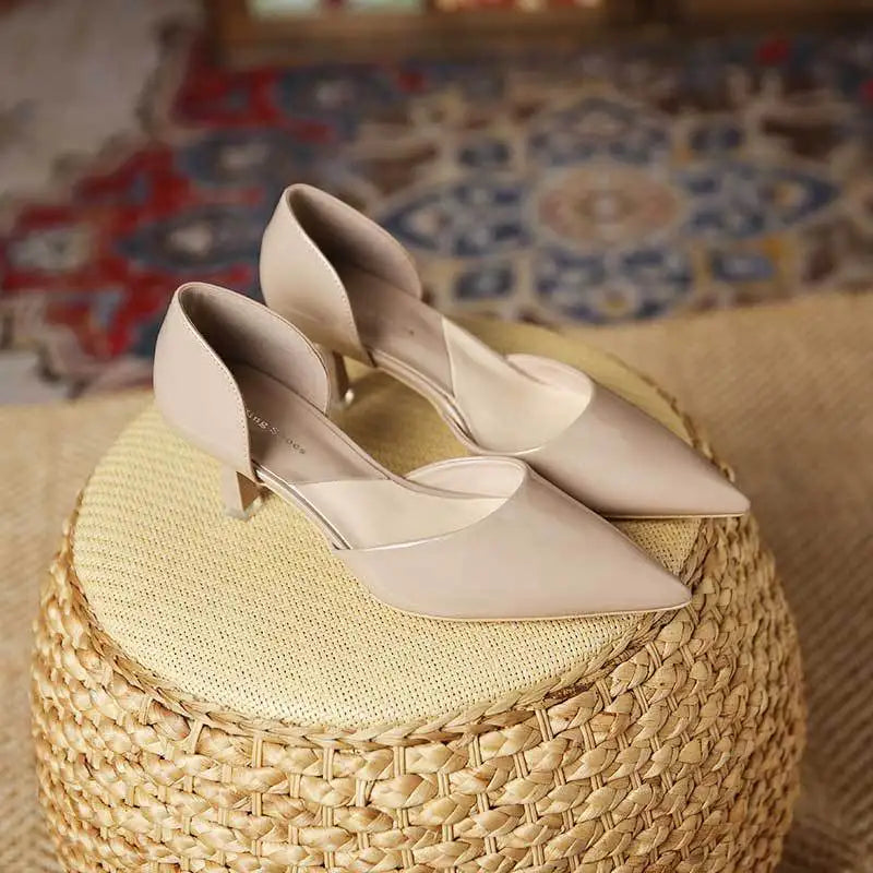 Women's Slip-On Pointed Toe Kitten Heel Pumps