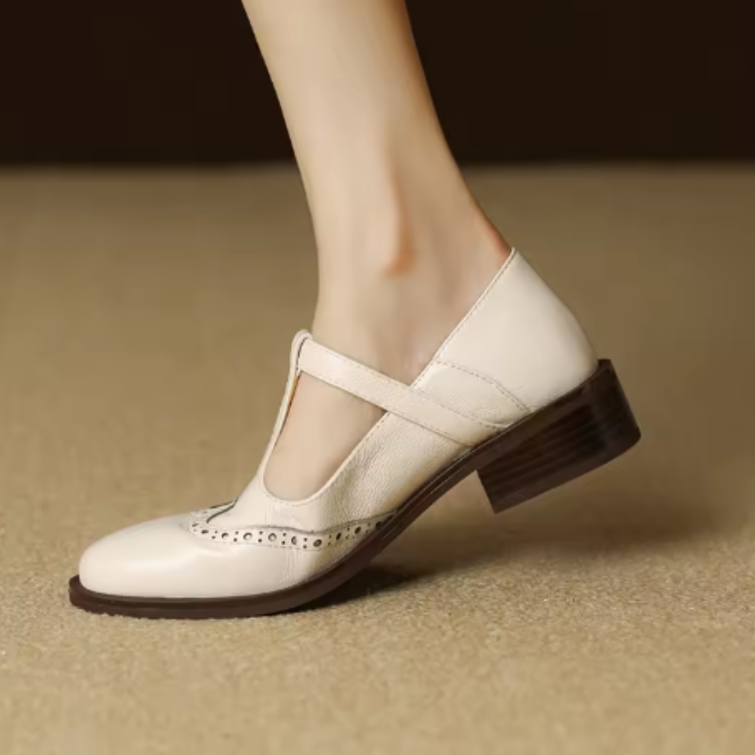 Women's T-Strap Mary Jane Shoes with Block Heel