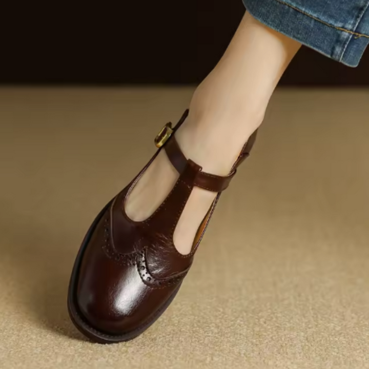 Women's T-Strap Mary Jane Shoes with Block Heel