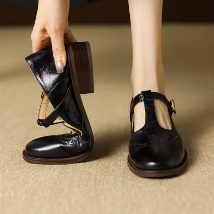 Women's T-Strap Mary Jane Shoes with Block Heel