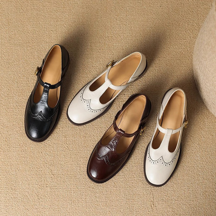 Women's T-Strap Mary Jane Shoes with Block Heel