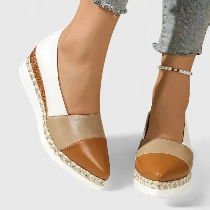 Women's Two-Tone Metallic Espadrille Flats