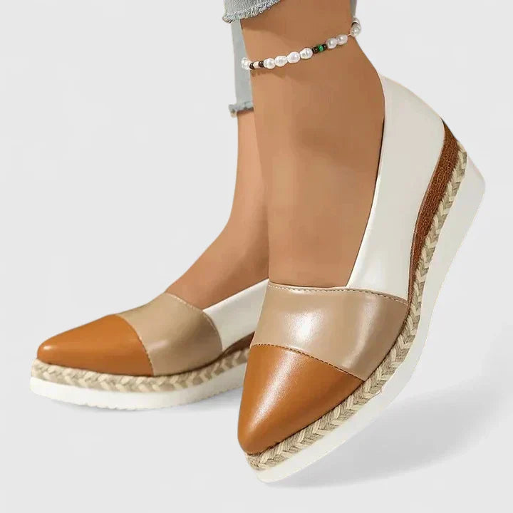 Women's Two-Tone Metallic Espadrille Flats
